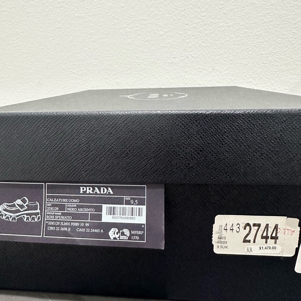 Prada Monolith brushed leather loafers chunky rubber sole Prada sz 9.5/ US 10.5 - Picture 11 of 13